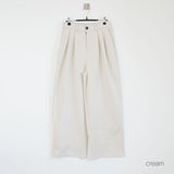 maison wide pintuck wool slacks