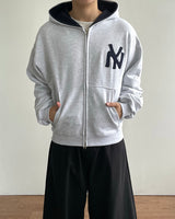 NYクロップエンブロイダリージップアップフーディー