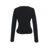 Frilling knit cardigan 001