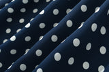 Navy Dotted Square Neck Flared Dress