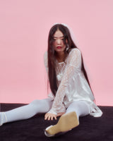 CORSAGE PUFF BLOUSE [IVORY]