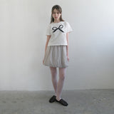 ホワイトリボンセミクロップTシャツ