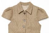Lurex Tweed Puff Blouse