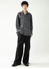 'Butterfly Shadows' Batwing Sleeve Stand Collar Zipper Shirt