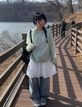 Karin Diagonal Zipper Windbreaker String Hood Jacket