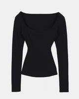 Pumin Square-Neck Fleece Slim T-Shirt