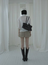 Bowty Pleated Button Skirt Pants