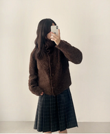 Hani cozy high neck button cardigan