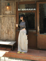 See-through Slim Off-Shoulder Raglan T-Shirt (3c)