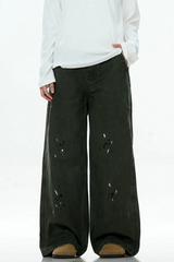 Paint Splatter Adjustable Cargo Pants