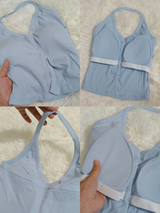 VネックホルターネックパッドスリーブレスTシャツ