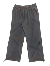 FLEECE SPRAY-DIRT CROSS LINE HEM DRAWSTRING ADJUSTABLE SWEATPANTS