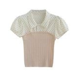 Diel Cable Knit Combo Blouse