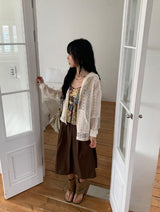 Hitch Flare Nylon Banding Midi Skirt