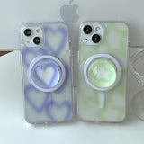 Blue - ブラーパターン Magsafe フォーンケース スマホグリップ セット