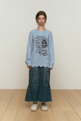 COLLECTION PRINTED SCALLOP KNIT [SKY]