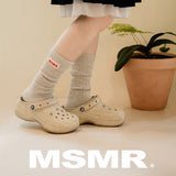Clare Patch Crew Socks Light Grey