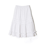RUFFLE POINT SKIRT - WHITE