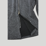 HIGH NECK ZIP-UP: GREY