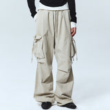 VINTAGE CARGO STRING WIDE PANTS_BEIGE