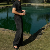 ASCLO Coolever Two Tuck Wide Denim Pants (3color)