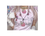 strawberry sparkling necklace