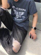 アイル ダメージ フレアデニムパンツ2C
