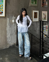 Ribbon washing denim