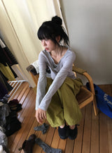 ニックス レイヤード ボタン ストライプ ロングスリーブ Tシャツ