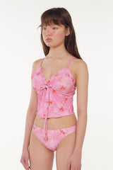 [Floral Veil_pink] Bustier Tankini Top 