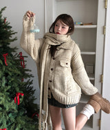 [wool20%] エリーぼかしウェービングマフラー