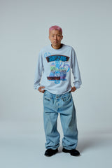 Street league artwork damage washing over-crop fit long sleeve (Melange)