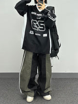 Washa denim mix pants