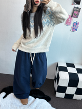 TEDDY FLEECE🤎🐻 S-L🧸3SIZE LONG WIDE HEATER PANTS 🤎💙💚3COLOR
