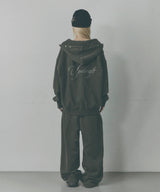 シームド リベット ウォッシュド ジップアップ フーディー [Warm Grey]