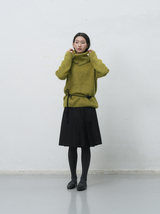 handmade knit flower strap - black   