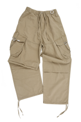 Beige washing balloon cargo pants