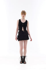 CINDY SLEEVELESS TOP SET / BLACK