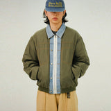 HD Denim Collar Bomber Jacket