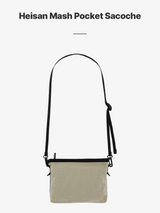 Mesh Pocket Sacoche Nylon Latte