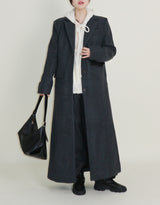Stutch Solid Wool Long Coat (Lining Fleece-lined)