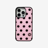 m ドット. (pinkblack) グラスバンパーiPhoneケース