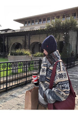 Snow reversible muffler fleece zip-up