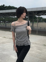 Koren ブーツカットロングヴィンテージウォッシュデニムパンツ