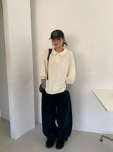 Hibom ウォッシングワイドバルーンデニムパンツ