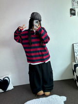ワッフルパンチング 🧇ワイドカーゴパンツ 🩶🖤2カラー