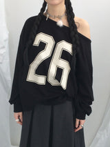 Numbering loose sweatshirt