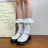 French Polka Dot Bubble Frill Ribbon Socks