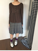 YWD PLAID PLEATS SKIRT + BELT (3color)