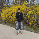 Level-Distressed Bermuda Denim Shorts